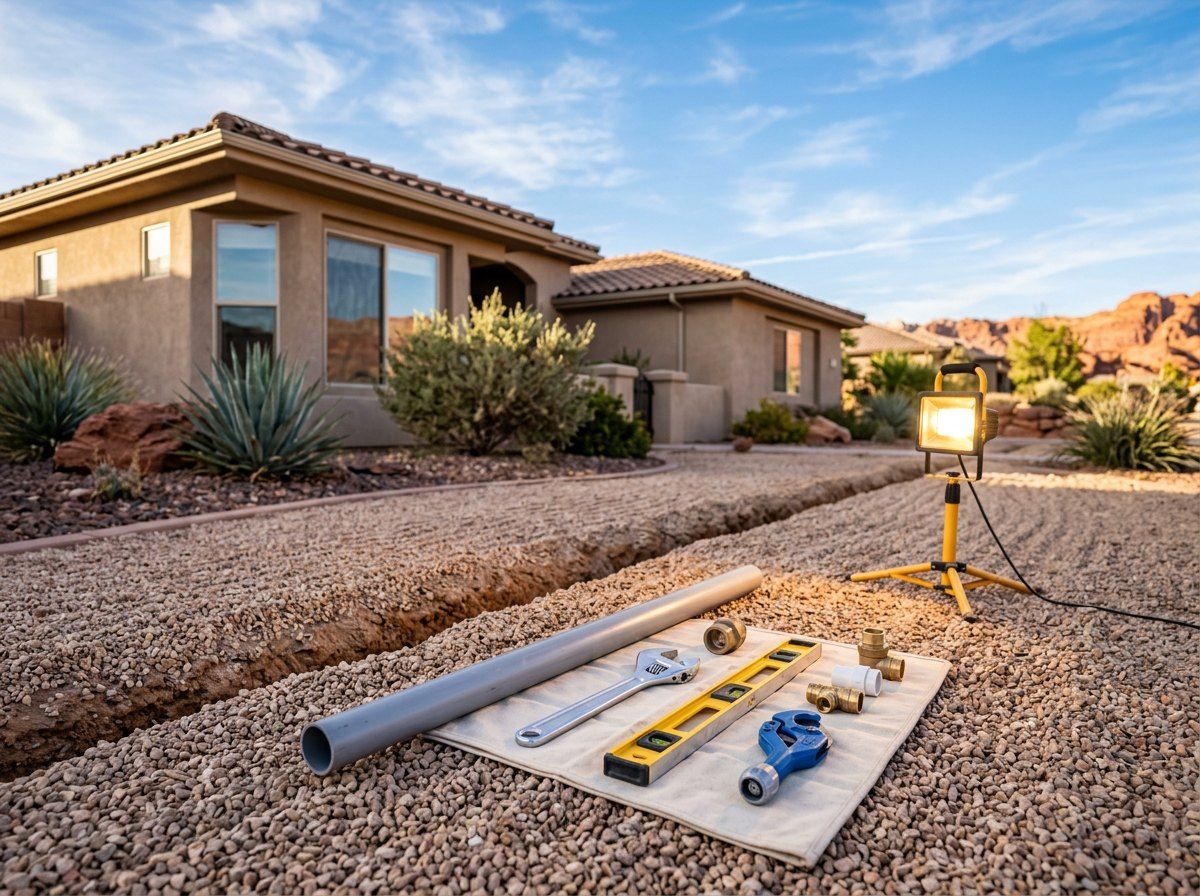 Restored yard after a sewer line repair